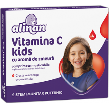 Alinan vitamina c kids aroma zmeura 20 cpr FITERMAN