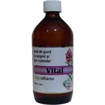 Apa de gura cu aur si argint coloidal, vital 500 ml AQUANANO