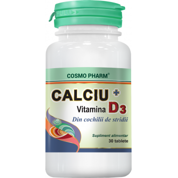 Calciu+ vitamina d3 30 tbl COSMOPHARM