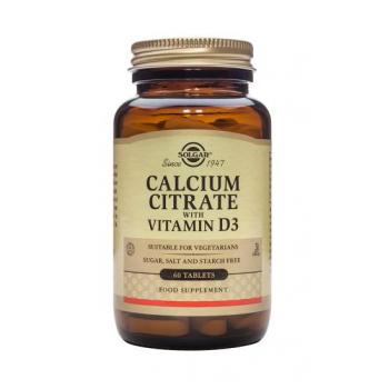 Calcium citrate cu vitamina d3 60 tbl SOLGAR