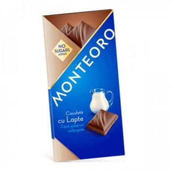 Ciocolata cu lapte fara zahar monteoro 90 gr SLY NUTRITIA