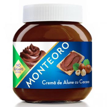 Crema de alune cu cacao monteoro, fara zahar 350 ml SLY NUTRITIA