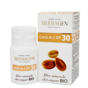 Crema de zi spf 30 filtre minerale si ulei de argan bio 50 ml HERBAGEN