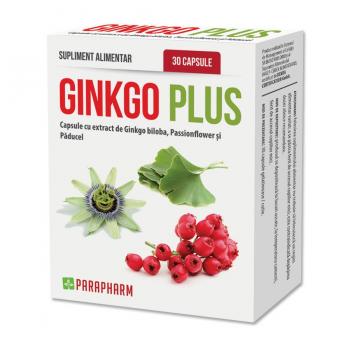 Ginkgo plus -capsule cu extract de ginkgo biloba 30 cps PARAPHARM
