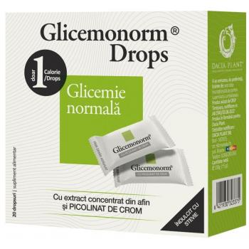 Glicemonorm dropsuri indulcite cu stevie 20 cpr DACIA PLANT