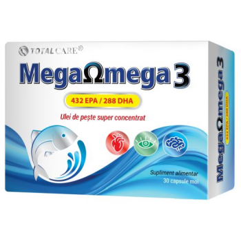 Mega omega 3 ulei de peste super concentrat (Total Care) 30 cps COSMOPHARM