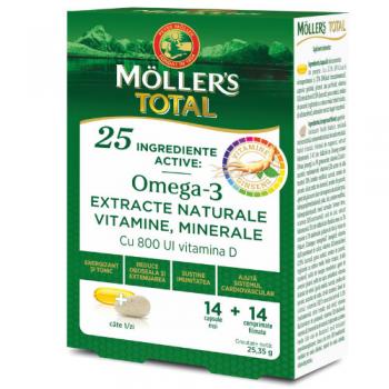 Mollers total omega 3 - 14 cps moi si 14 comprimate filmate 14+14 cps MOLLERS