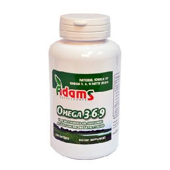 Omega 3, 6, 9, ulei din seminte de in 100 cps ADAMS SUPPLEMENTS