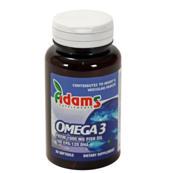 Omega 3 din 1000 mg ulei de peste 30 cps ADAMS SUPPLEMENTS