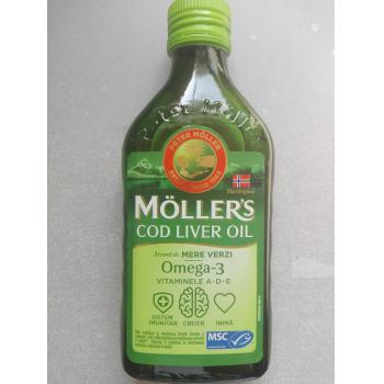 Omega 3 ulei ficat de cod cu aroma de mere  250 ml MOLLERS