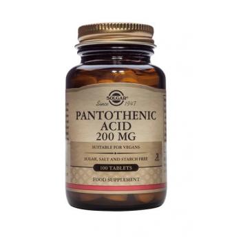 Pantothenic acid 200 mg 100 tbl SOLGAR