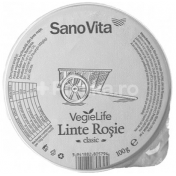 Pasta vegetala din linte rosie clasic  100 gr SANO VITA