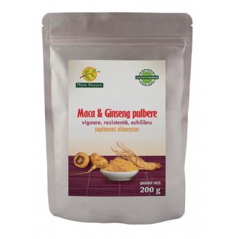 Pulbere de maca si ginseng 200 gr PHYTO BIOCARE