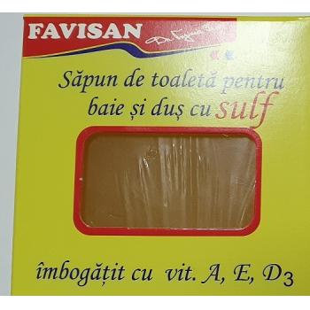 Sapun de toaleta pentru baie si dus cu sulf 100 gr FAVISAN