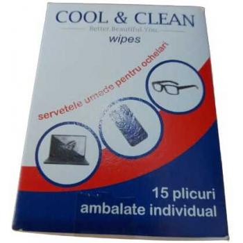 Servetele umede ochelari cool clean 15buc 15 gr FL MEDICAL