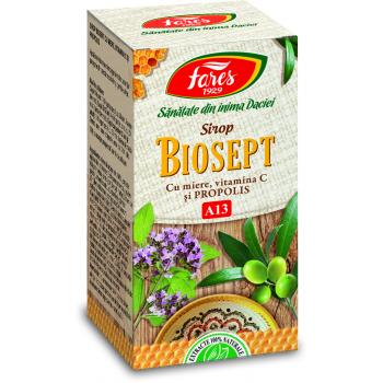 Sirop biosept cu miere, vitamina c si propolis a13 100 ml FARES