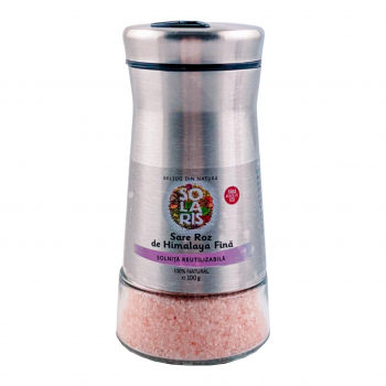 Solnita reutilizabila cu sare roz de himalaya fina 100 gr SOLARIS