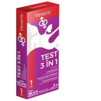 Test  veneris 3 in 1 pentru infectii intime -candidoza, vaginita bacteriana, trichomoniaza 1 gr BARZA