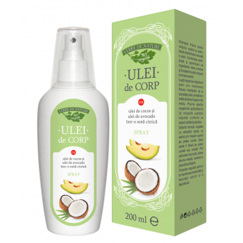 Ulei de corp cu ulei de cocos si ulei de avocado (nota citrica) 200 ml VERRE DE NATURE