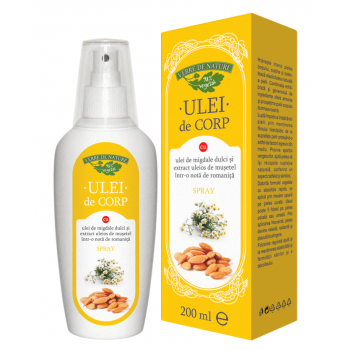 Ulei de corp cu ulei de migdale dulci si extract uleios de musetel (nota romanita) 200 ml VERRE DE NATURE