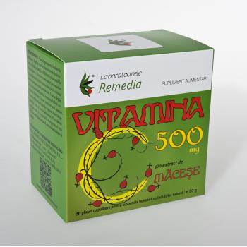 Vitamina c 500mg din extract de macese 20 pl REMEDIA