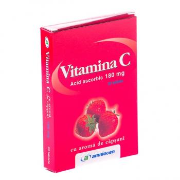 Vitamina c cu aroma de capsuni 20 tbl AMNIOCEN