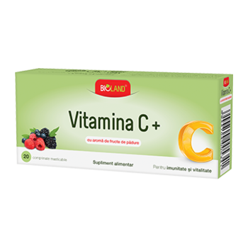 Vitamina c+ cu aroma din fructe de padure 20 cpr BIOLAND