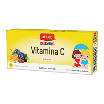 Vitamina c junior cu 3 arome 20 cpr BIOLAND