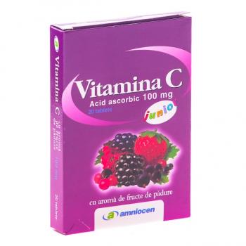 Vitamina c junior, cu aroma de fructe de padure 20 tbl AMNIOCEN