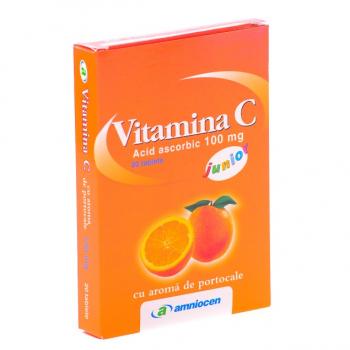 Vitamina c junior, cu aroma de portocale 20 tbl AMNIOCEN