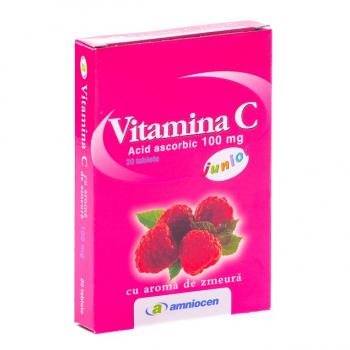 Vitamina c junior, cu aroma de zmeura 20 tbl AMNIOCEN
