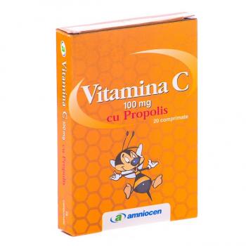 Vitamina c junior cu propolis 20 cpr AMNIOCEN