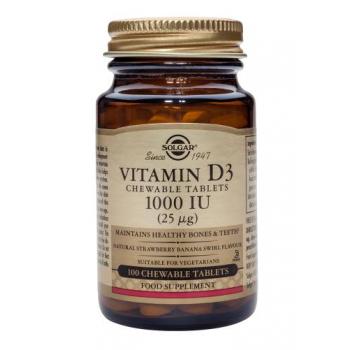 Vitamina d3 1000 iu (chewable tablets) 100 tbl SOLGAR
