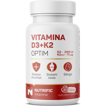 Vitamina D3 2000UI + K2 75mcg OPTIM 30 cps vegeta NUTRIFIC