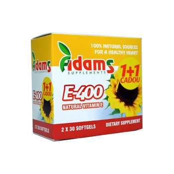 Vitamina e naturala 400mg 1+1 gratis 30+30 cps ADAMS SUPPLEMENTS