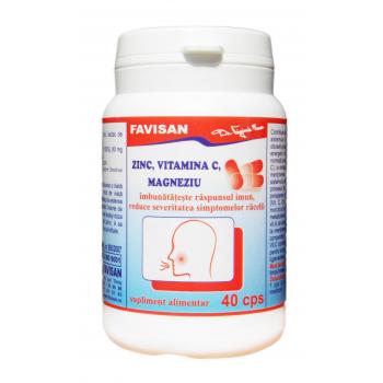 Zinc, vitamina c, magneziu b078 40 cps FAVISAN
